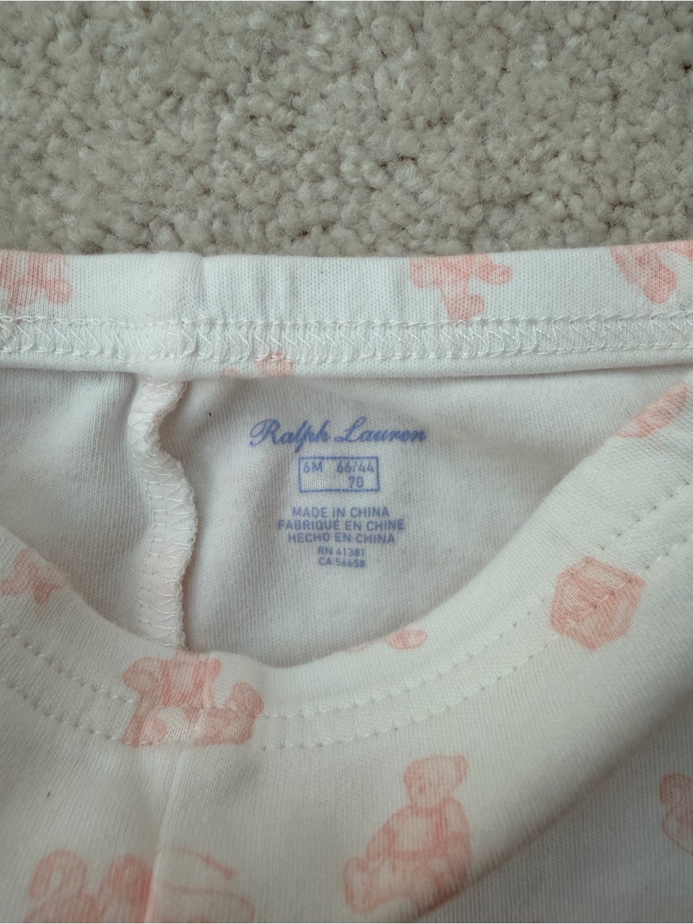 Ralph Lauren White and Light Pink Infant 3-Piece Pajama Set - Picture 12 of 16